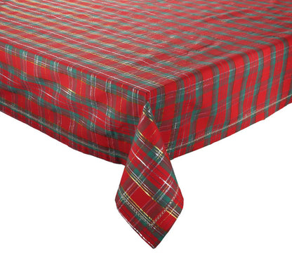 Holiday Threads Tablecloth in Red, Green & Gold