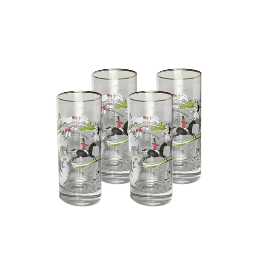 Hunt Scene Highball Glass Set of 4