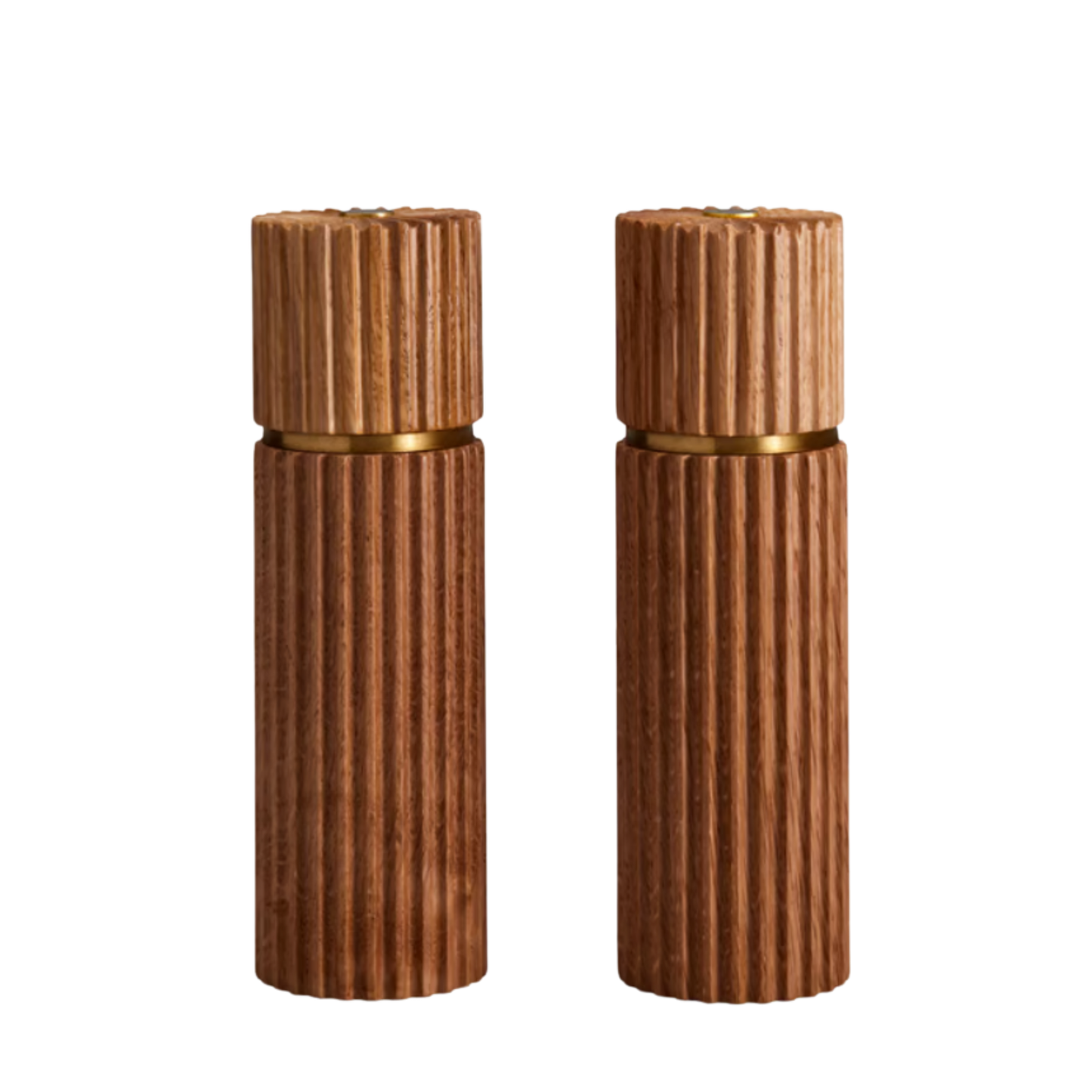 Ionic Salt + Pepper Mills Set in Natural Oak