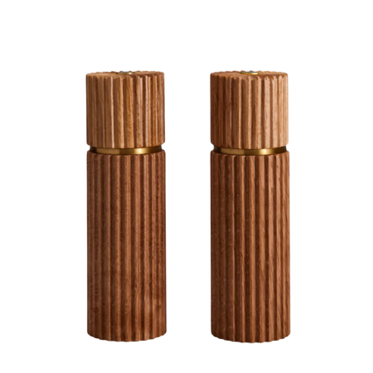 Ionic Salt + Pepper Mills Set in Natural Oak