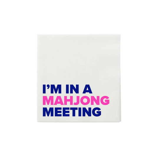 “I'm in a Mahjong Meeting” Paper Cocktail Napkins - Pack of 25