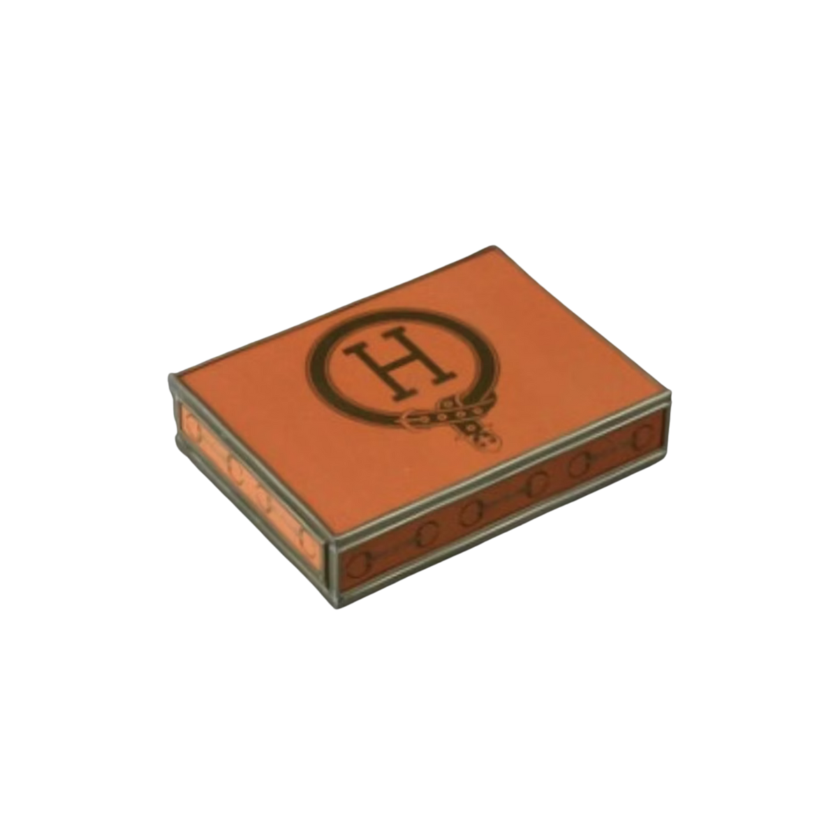 Orange H Monogram Playing Card Box