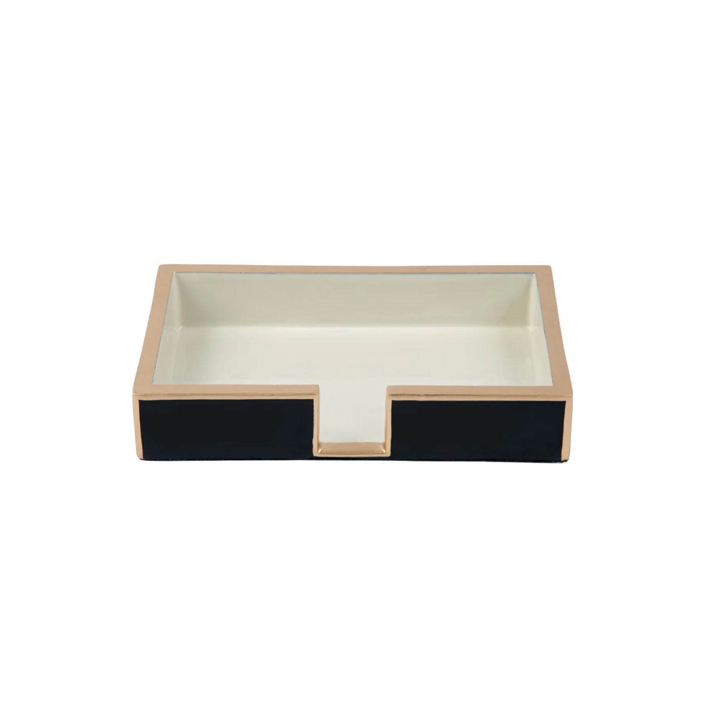 Gracie Enameled Color Block Amelia Guest Towel Tray