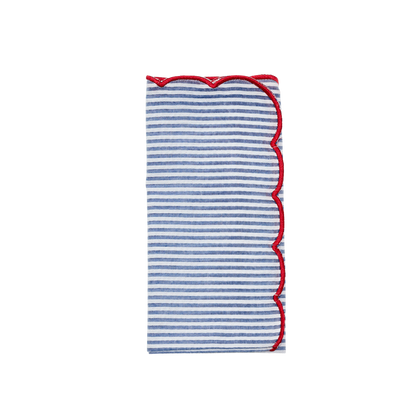 Fiesta Napkin in White, Navy & Red - Set of 4