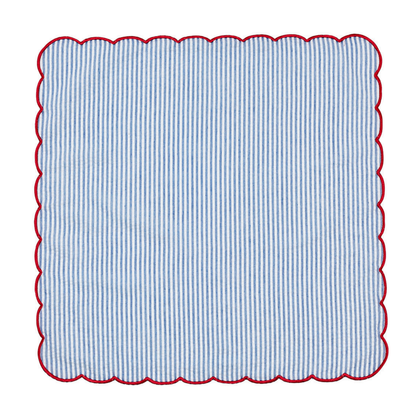 Fiesta Napkin in White, Navy & Red - Set of 4