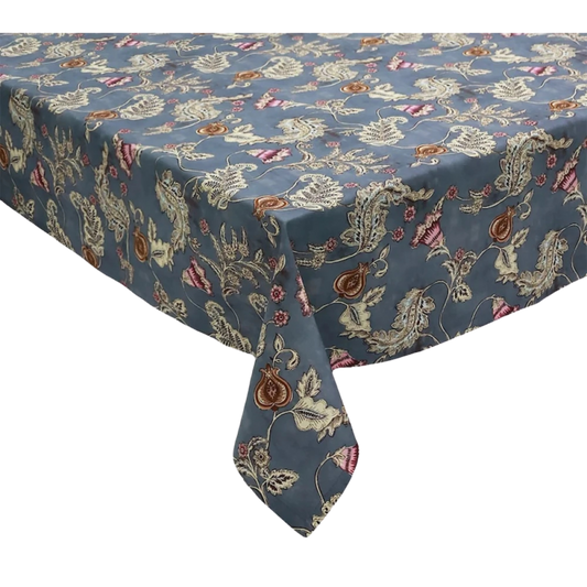 Paisley Vine Tablecloth - Blue/Gray