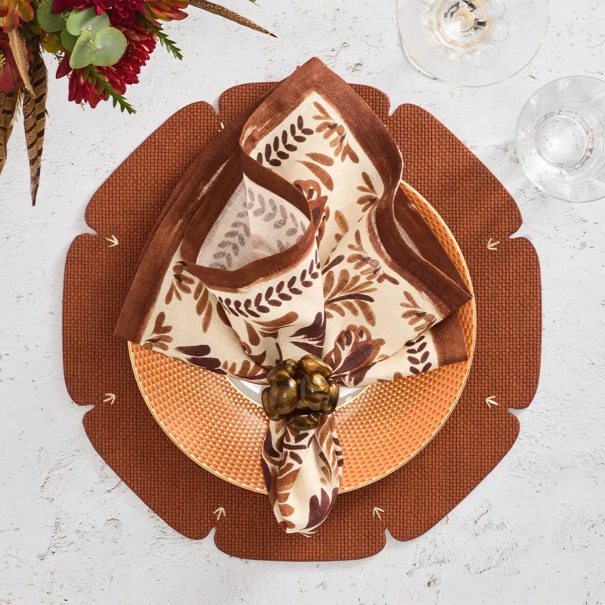 Set of 4 Divot Placemats - Brown