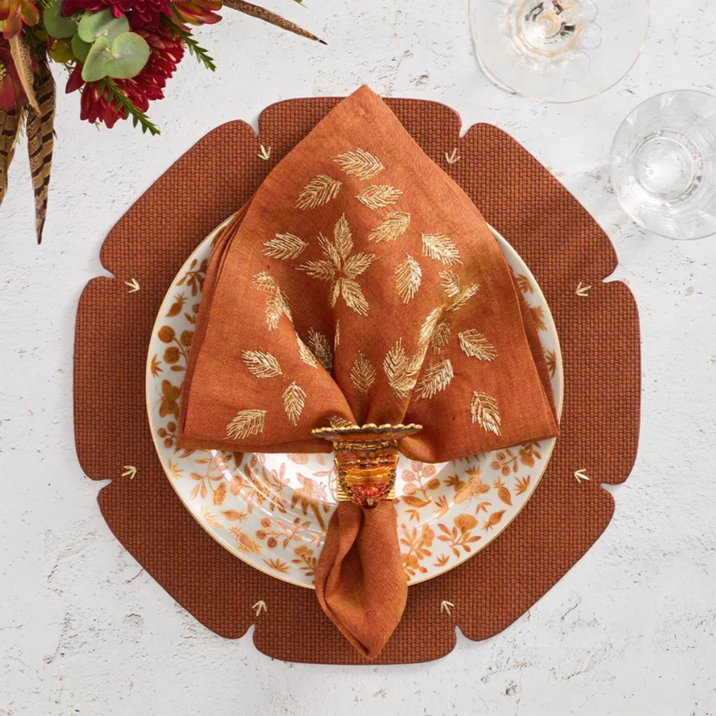 Set of 4 Divot Placemats - Brown