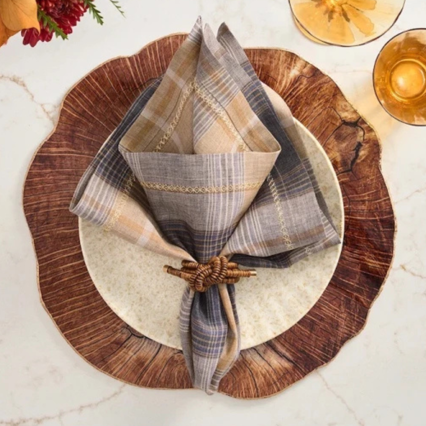 Set of 4 Henley Napkins - Brown/Multi
