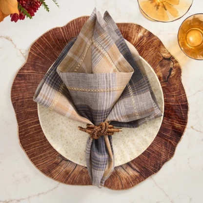 Set of 4 Henley Napkins - Brown/Multi