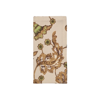 Set of 4 Paisley Vine Napkins - Beige/Multi