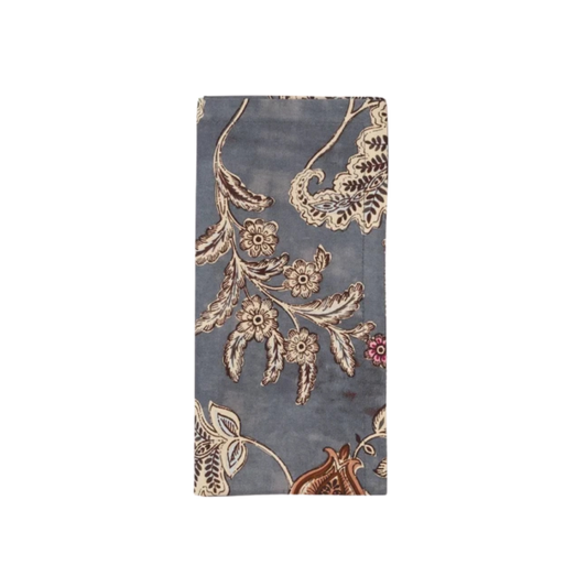 Set of 4 Paisley Vine Napkins - Blue/Grey