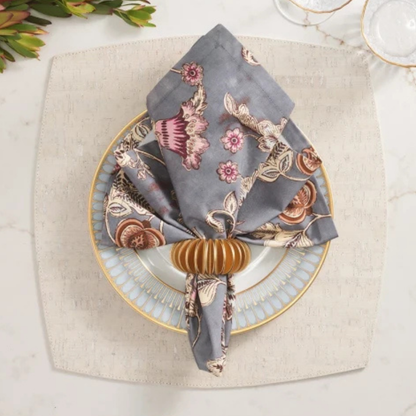 Set of 4 Paisley Vine Napkins - Blue/Grey