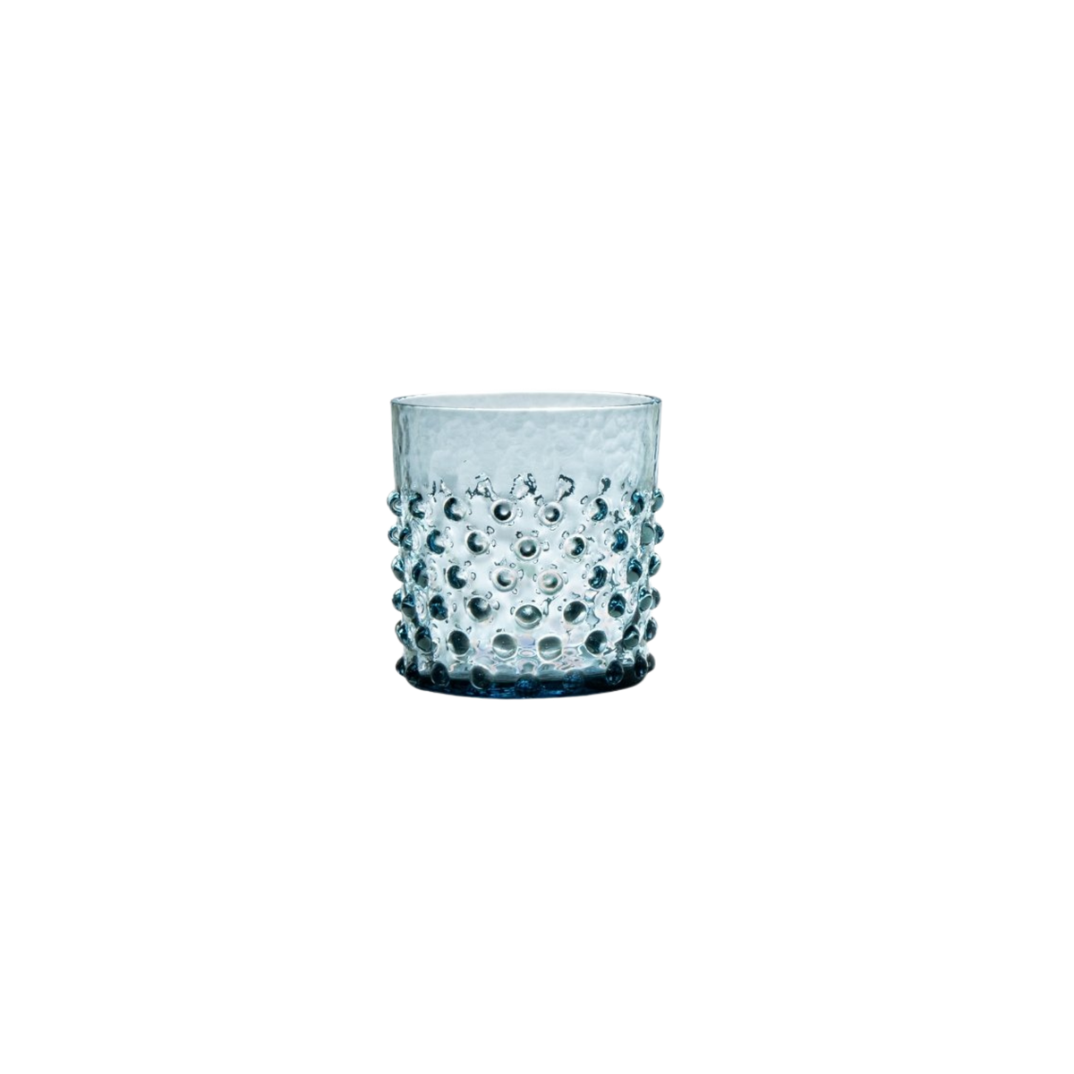 Misty Blue Hobnail Whiskey Glasses - Set of 4