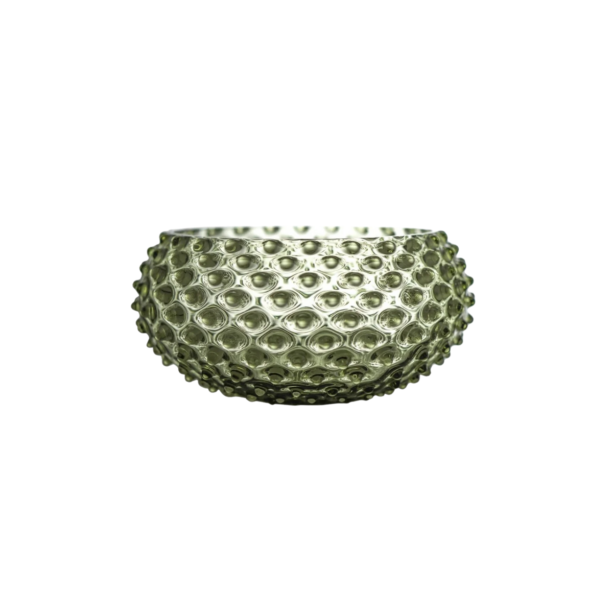 Olive Green Hobnail Bowl