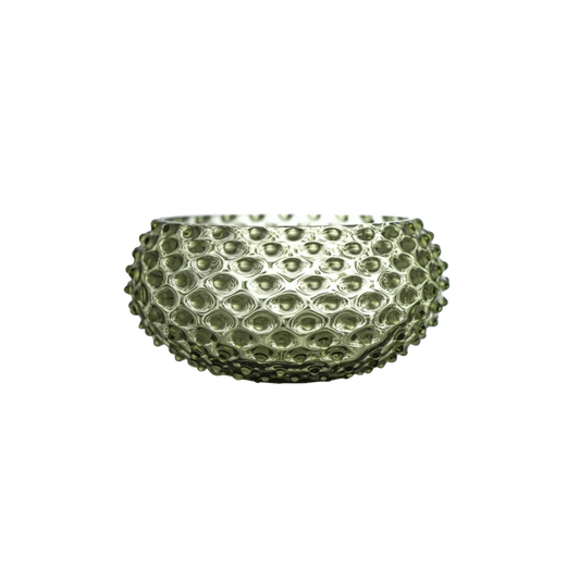 Olive Green Hobnail Bowl