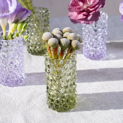 Olive Green Hobnail Bud Vase