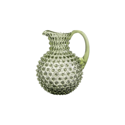 Olive Green Hobnail Jug
