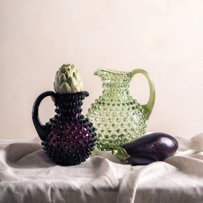 Olive Green Hobnail Jug