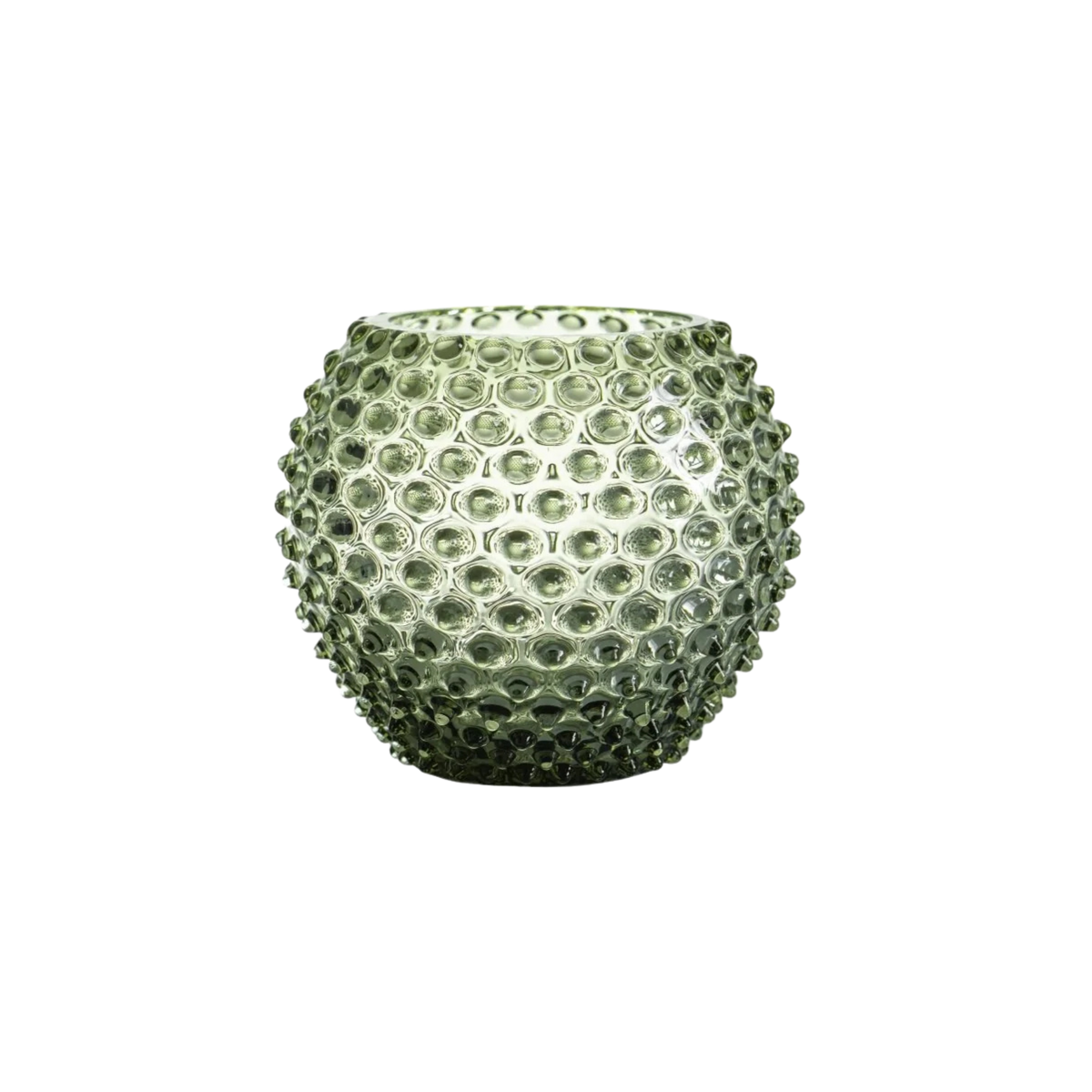 Olive Green Hobnail Round Vase