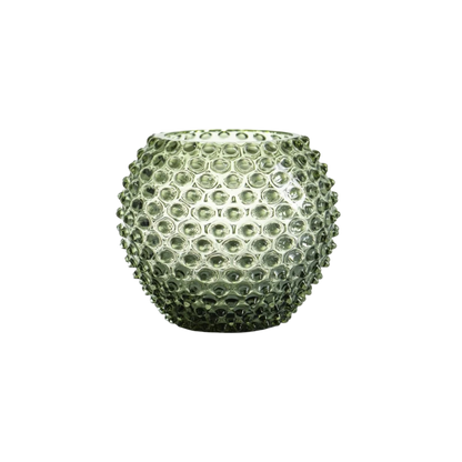 Olive Green Hobnail Round Vase