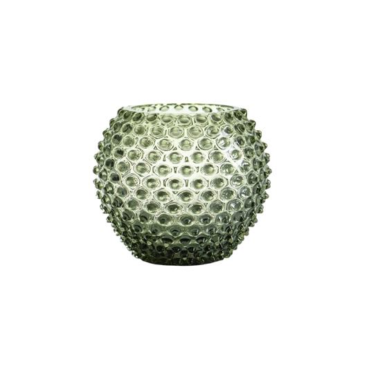Olive Green Hobnail Round Vase