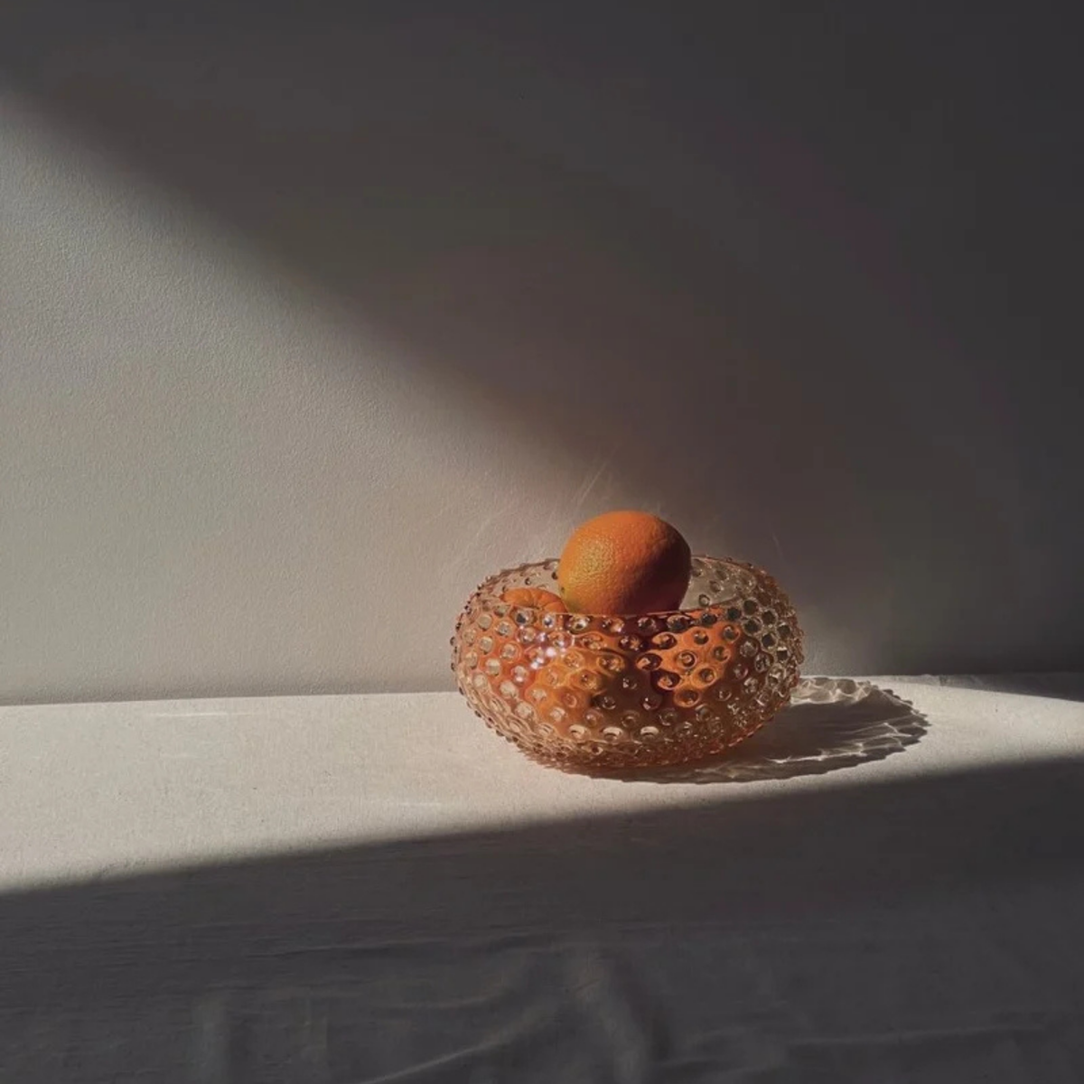 Underlay Amber Hobnail Bowl