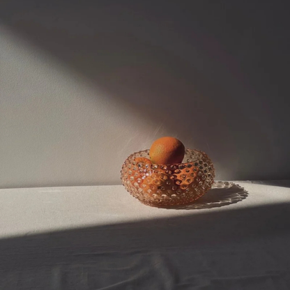 Underlay Amber Hobnail Bowl