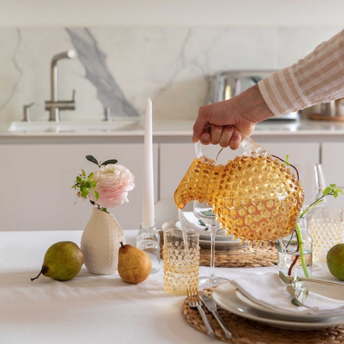 Underlay Amber Hobnail Jug