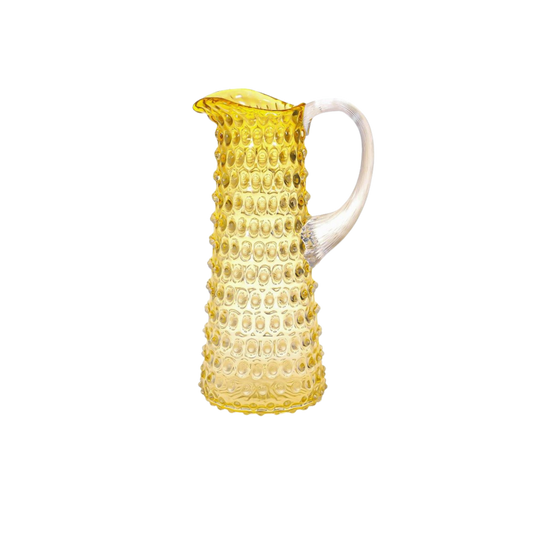 Underlay Amber Hobnail Pitcher