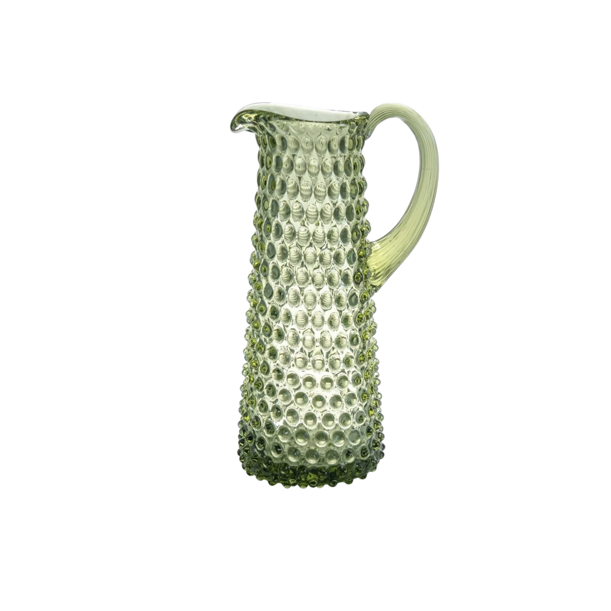 Olive Green Hobnail Pitcher