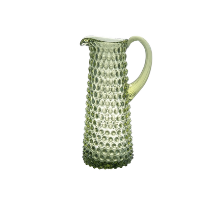Olive Green Hobnail Pitcher