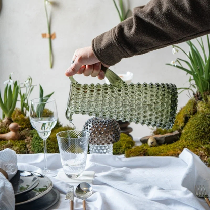 Olive Green Hobnail Pitcher