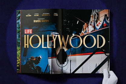 Hardcover two-volume set from LIFE magazine featuring images from the golden age of Hollywood (1936-1972), showcasing stars, Oscar nights, and glamorous parties, in a slipcase measuring 10.4 x 14.2 inches. 708 pages.