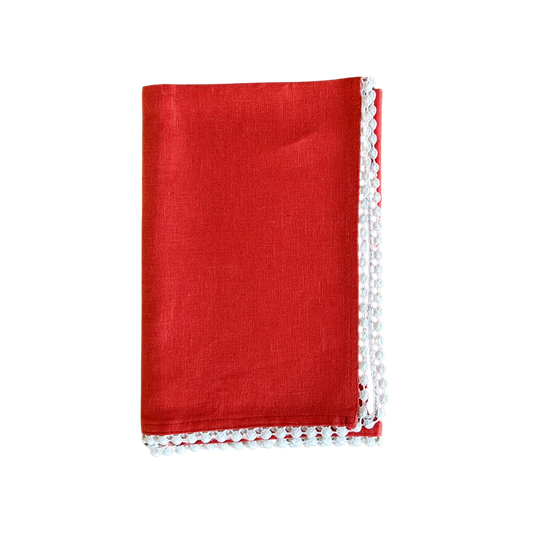 Linen Napkin in Poppy - Set of 4
