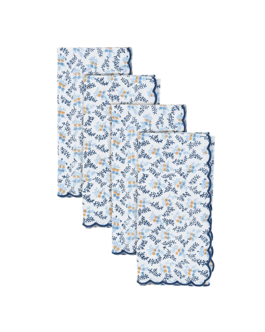 Little Flower Napkins in Blue Set of 4