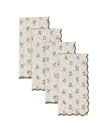 Little Flower Napkins in Green Set of 4