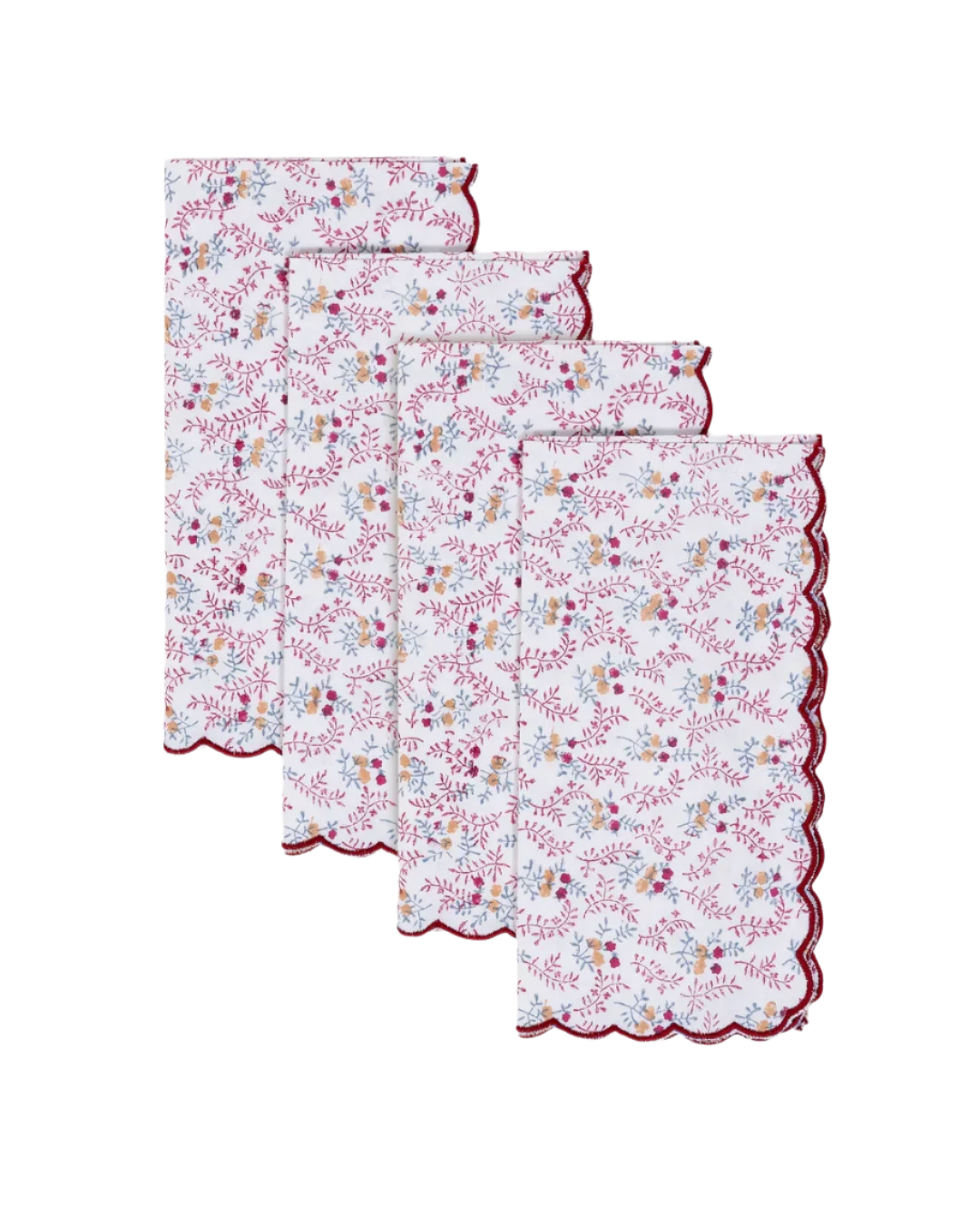 Little Flower Napkins in Maroon Set of 4