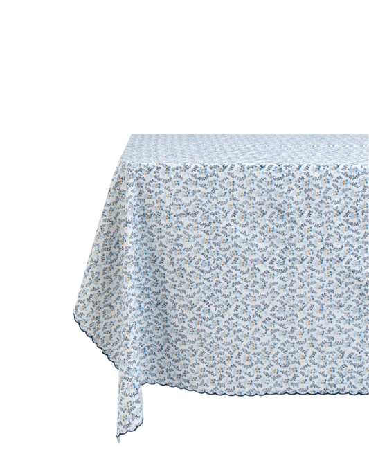 Little Flower Rectangular Tablecloth in Blue