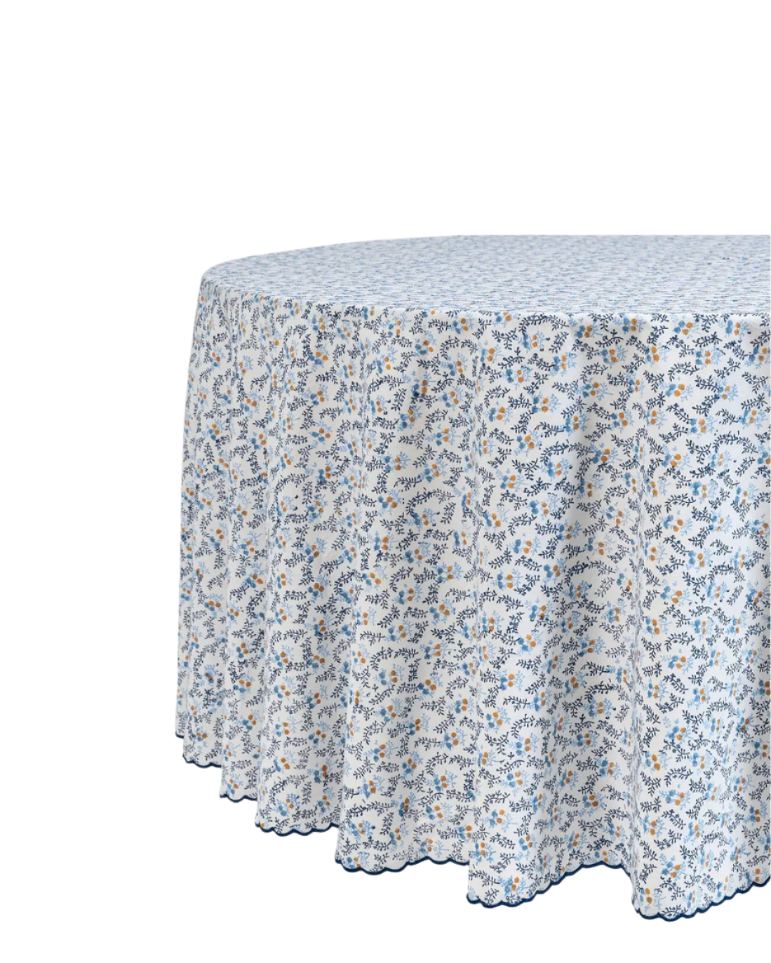 Little Flower Round Tablecloth in Blue