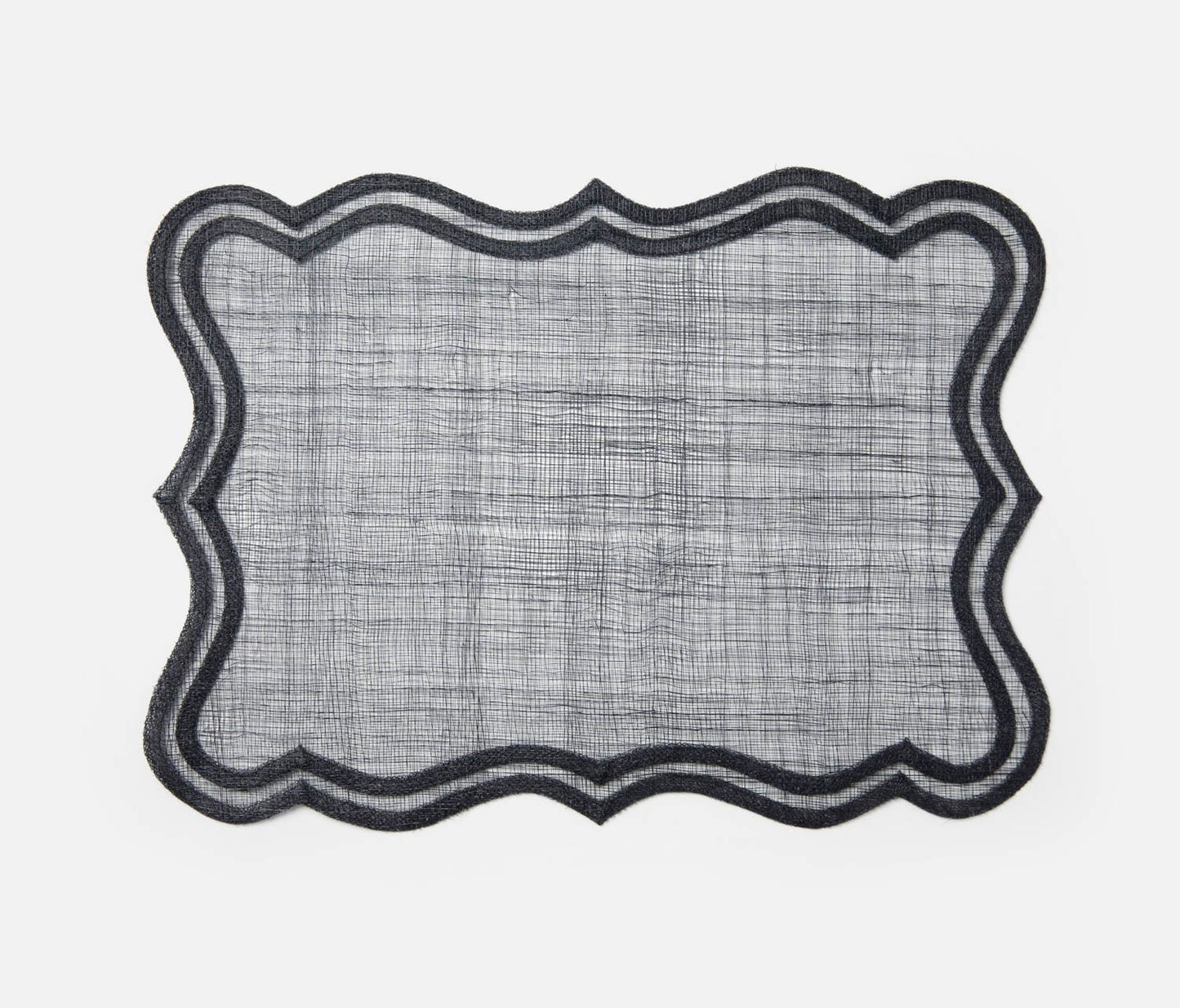 Lorisa Dark Navy Placemat Set of 4 made from abaca fibers with reinforced edges for durability and sophistication, perfect for elegant table settings. Easy to clean and beautifully crafted.