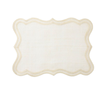 Lorisa Natural Placemat Set of 4 made from abaca fibers with reinforced edges for durability and sophistication, perfect for elegant table settings. Easy to clean and beautifully crafted.