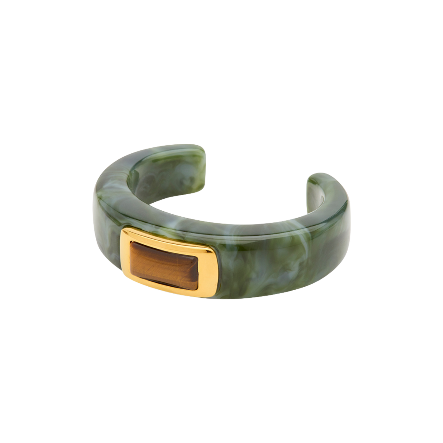 Jade Resin Frame Cuff Bangle – Tiger's Eye