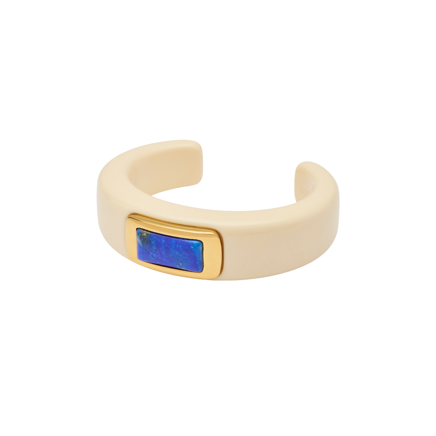 Ivory Resin Frame Cuff Bangle – Lapis Lazuli