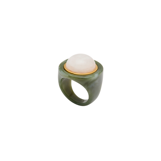 Jade Resin Dome Ring - Moonstone
