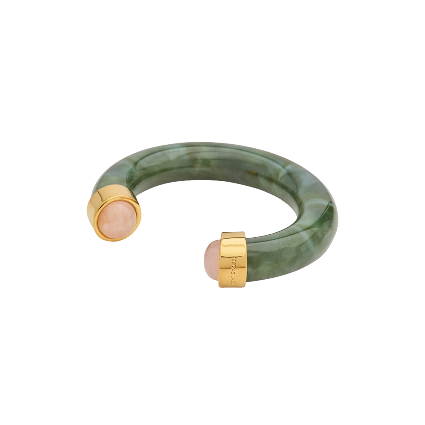 Jade Resin Open Cuff Bangle – Pink Crystal