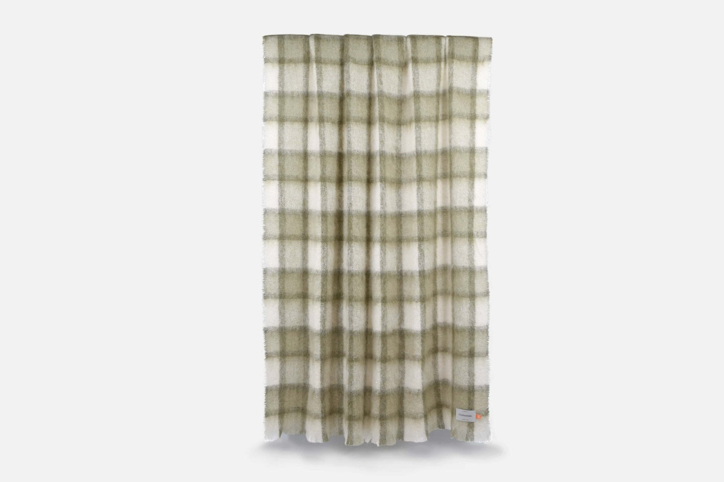Olive Plaid Drumin Mohair Throw Blanket