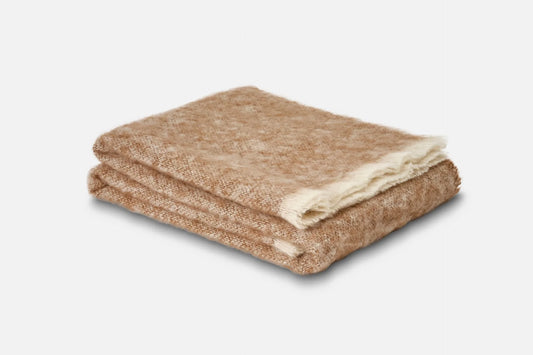 Mooneen Mohair Throw Blanket - Cocoa