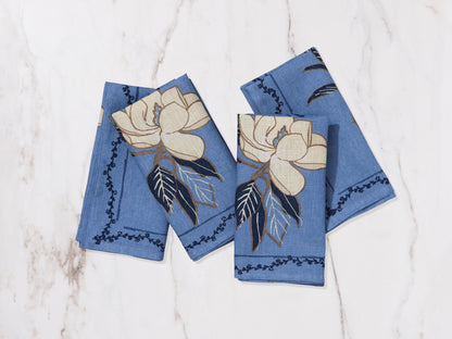 Magnolia Napkin- Lapis Set of 4