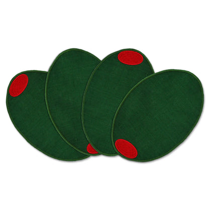 Martini Olive Cocktail Napkins - Set of 4